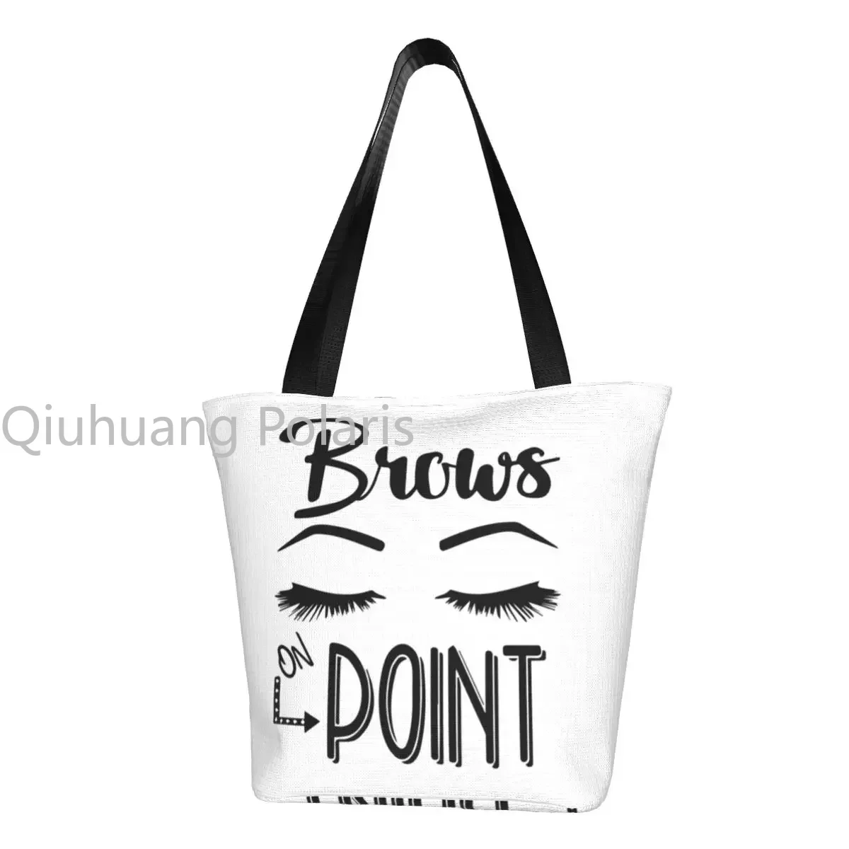 

Сумка-шоппер для накладных ресниц, забавные сумки для бровей, бровей, студенческий графический дизайн, современная сумка-тоут из полиэстера