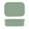 New three-partition silicone lunch box with sealing fresh-keeping box, portable microwave-heatable food box. 4