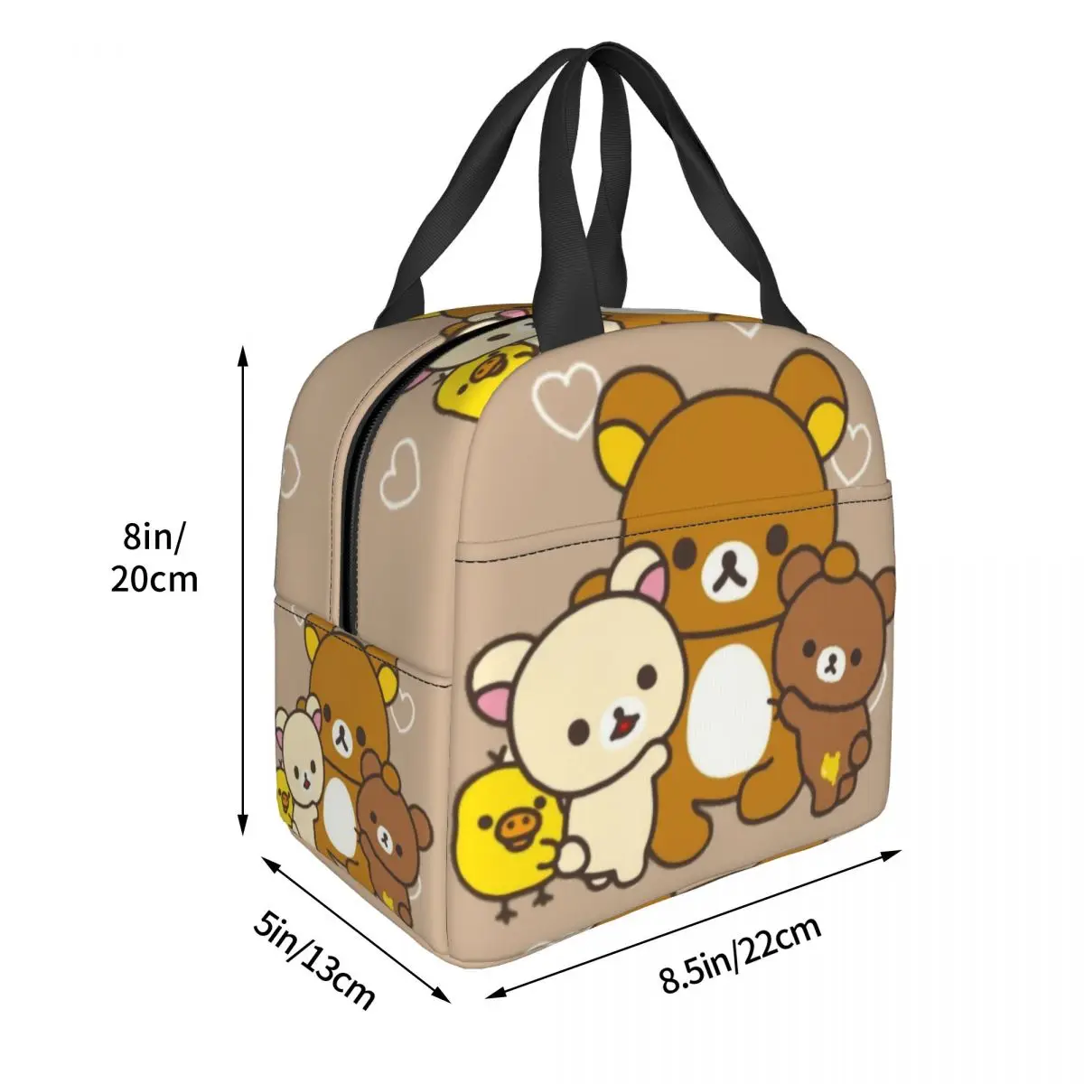 Rilakkuma Design Insulated Lunch Bag for Outdoor Picnic Cartoon Characters Waterproof Cooler Thermal Bento Box Women Children