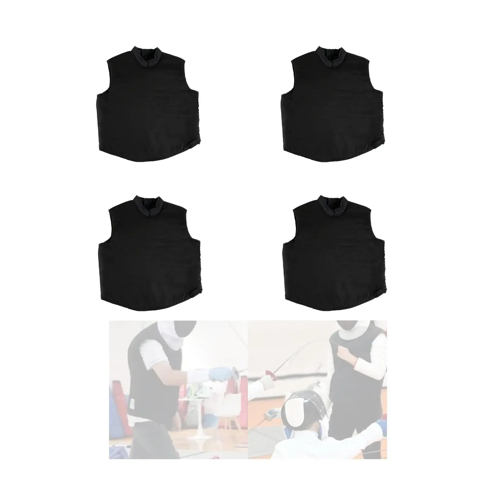 Fencing Tutor Vest,Sleeveless Jacket Comfortable Practice Black Fencing Uniform Protective Suit for Women Men Adults Training