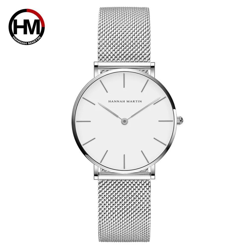 Quartz Watch For Women Japanese Series Simple And Fashionable Waterproof Light Thin Dial With Mesh Strap Watch Relaxo Femino HM