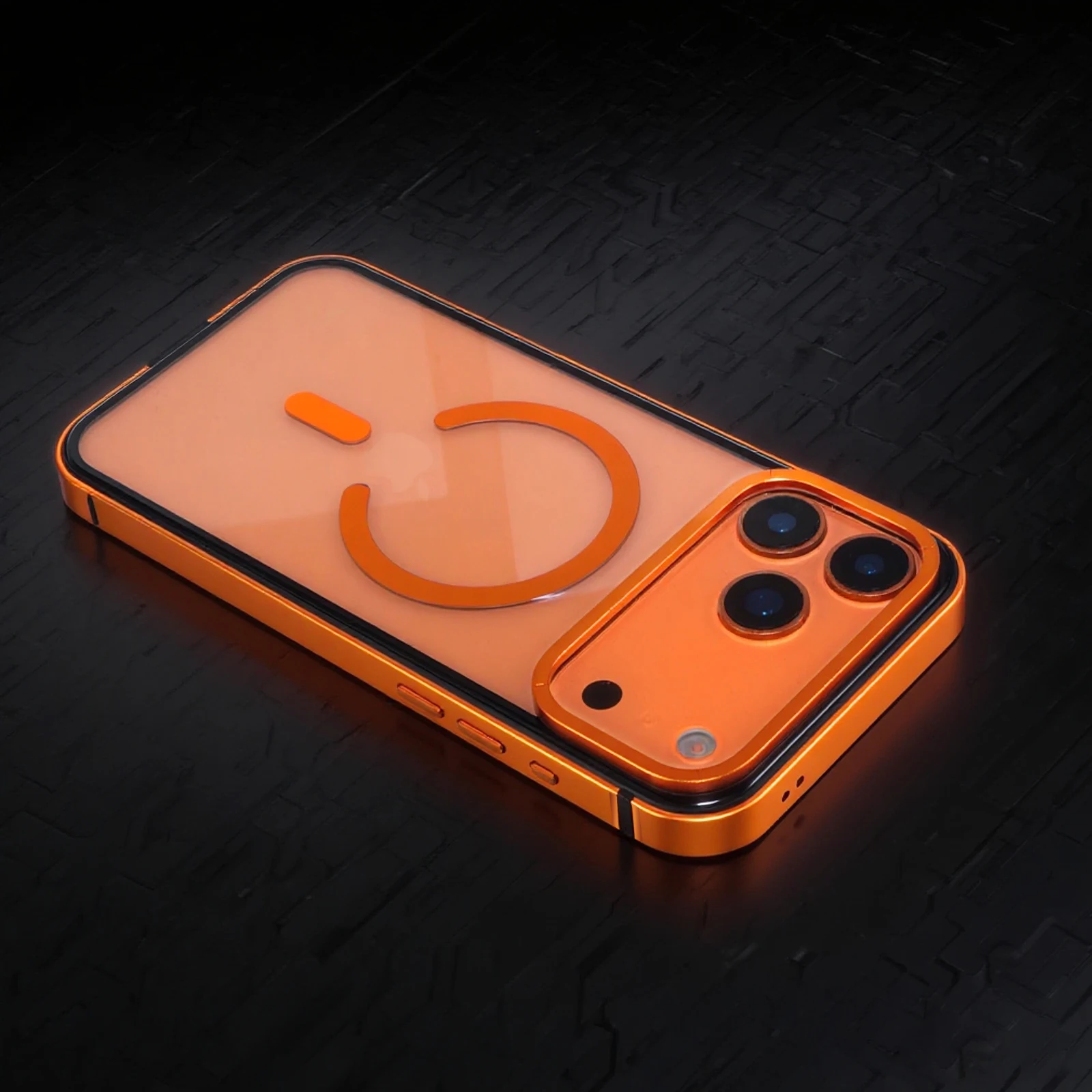 Premium Transparent Alloy Frame Phone Case with Metal Bumper and Camera Protection