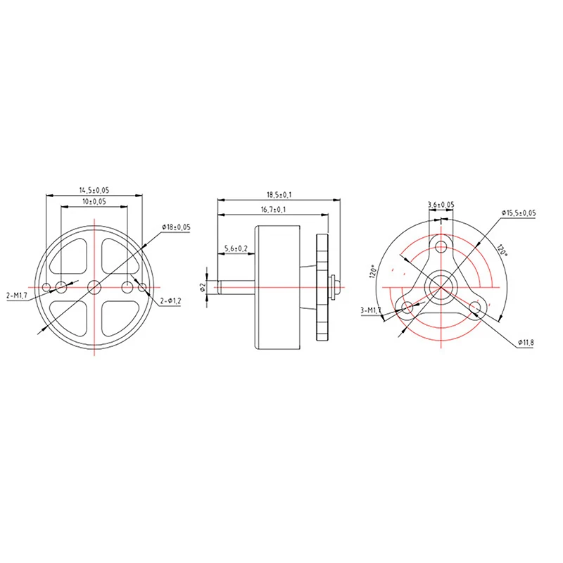 Metal 1S-2S 3.7V 7.4V 15000KV Tiny 14mm 3-phase Brushless Motor High Speed Engine 1.5mm Shaft For RC Drone Fan Radiator Motor