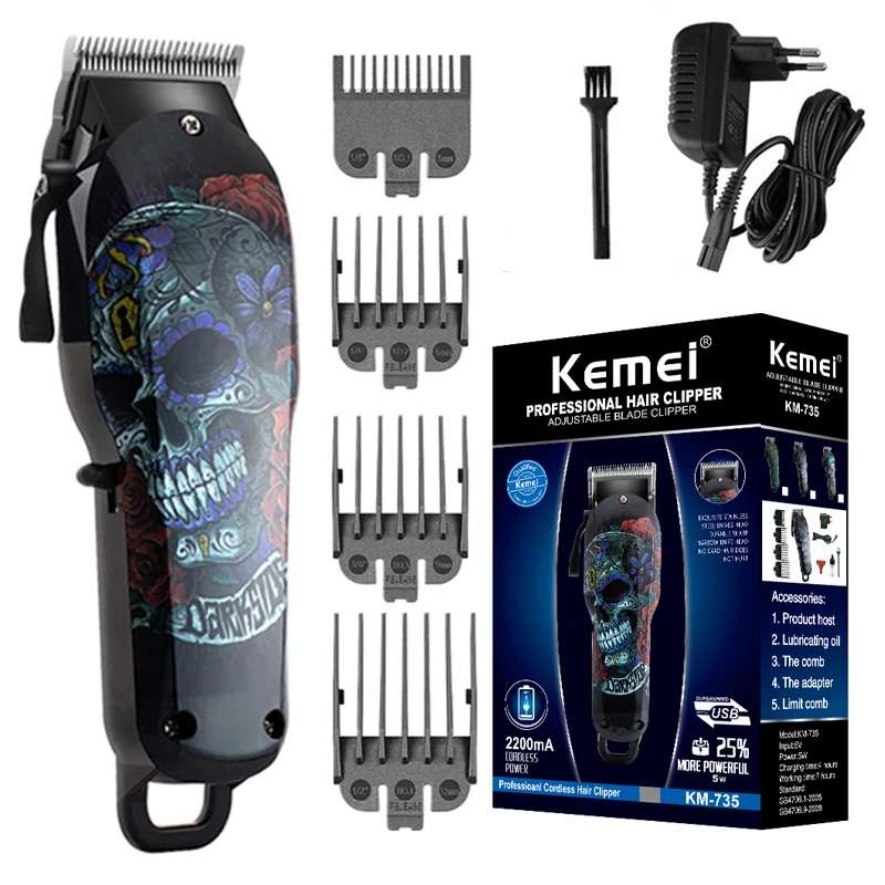 kemei-km-735-professional-hair-clipper-rechargeable-electric-hair-clipper-cordless-men-beard-trimmer-hair-cutting-machine