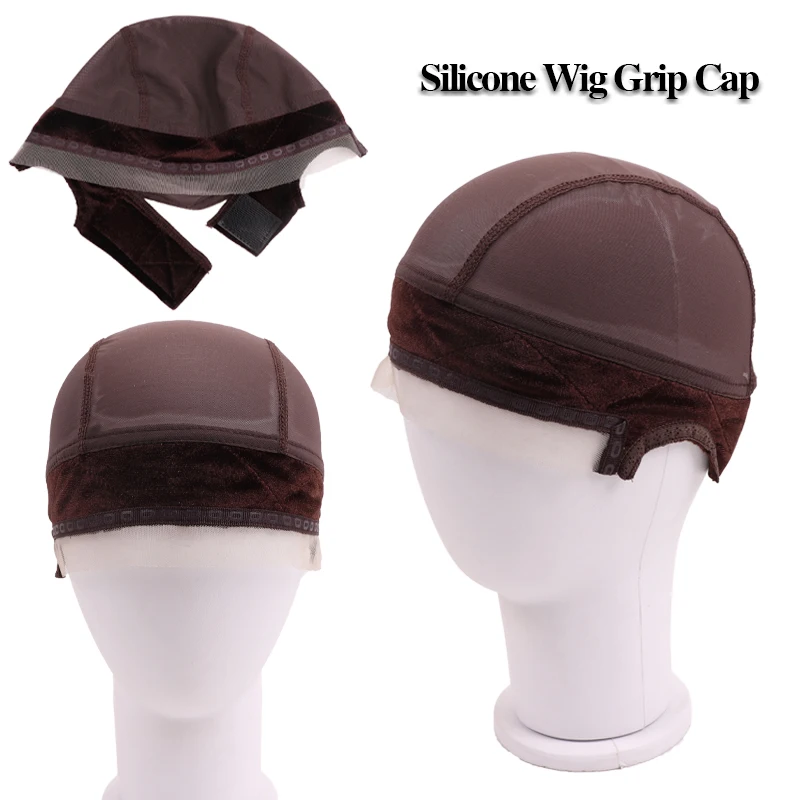 Plussign 5Pcs Wig Grip Cap With Lace Silicone Band For Keeping Wigs In Place Wig Cap With Adjustable Grip Band For All Size Head