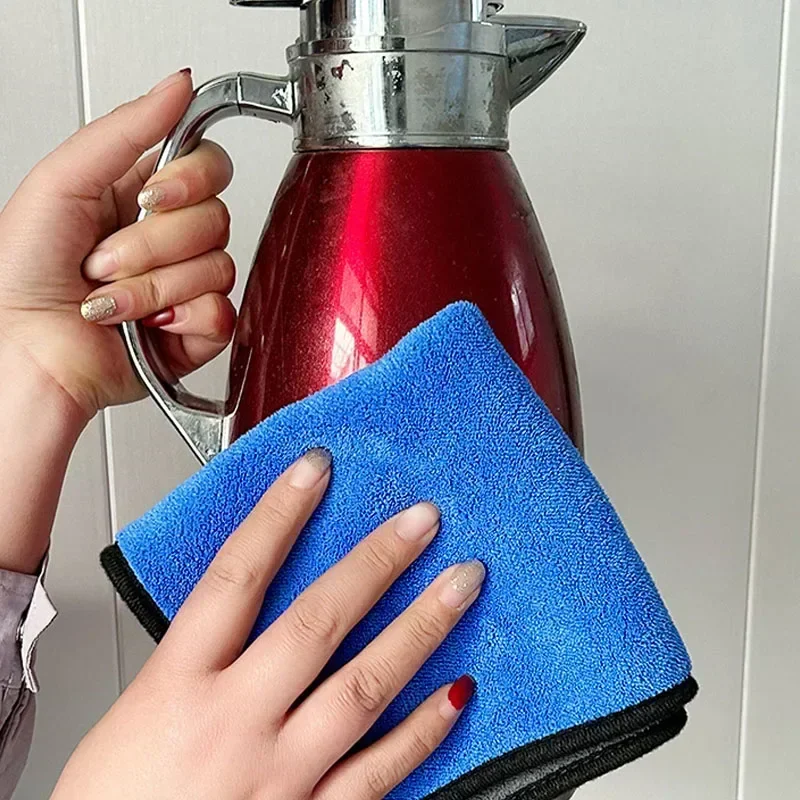 1-5pcs Soft High-density Coral Fleece Car Wash Towel Multi-functional Automobile Cleaning Soft Absorbent Towel Supports