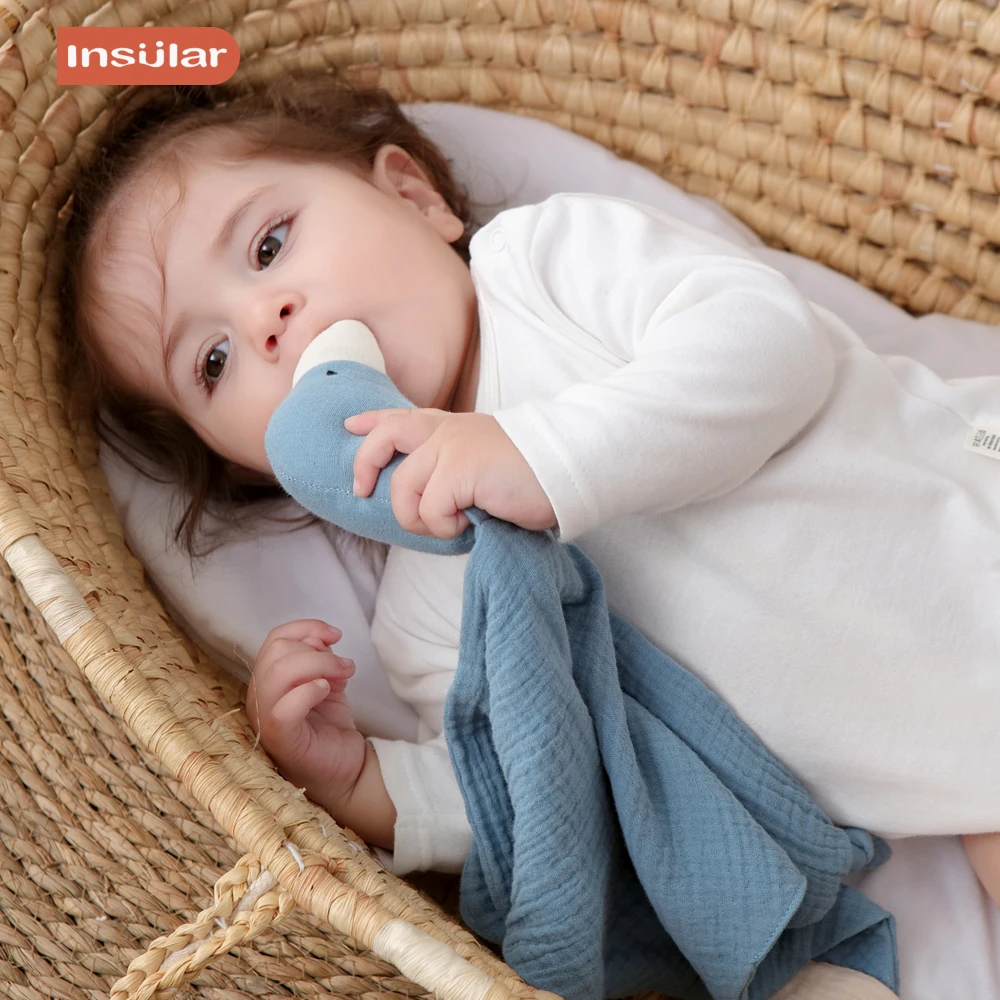 Baby Comforter Blanket Muslin Towel Insular Gauze New Born Soothe Appease Towel Soft Organic Cotton Goose Toy Ins Baby Comforter Lovely Muslin Security Blanket