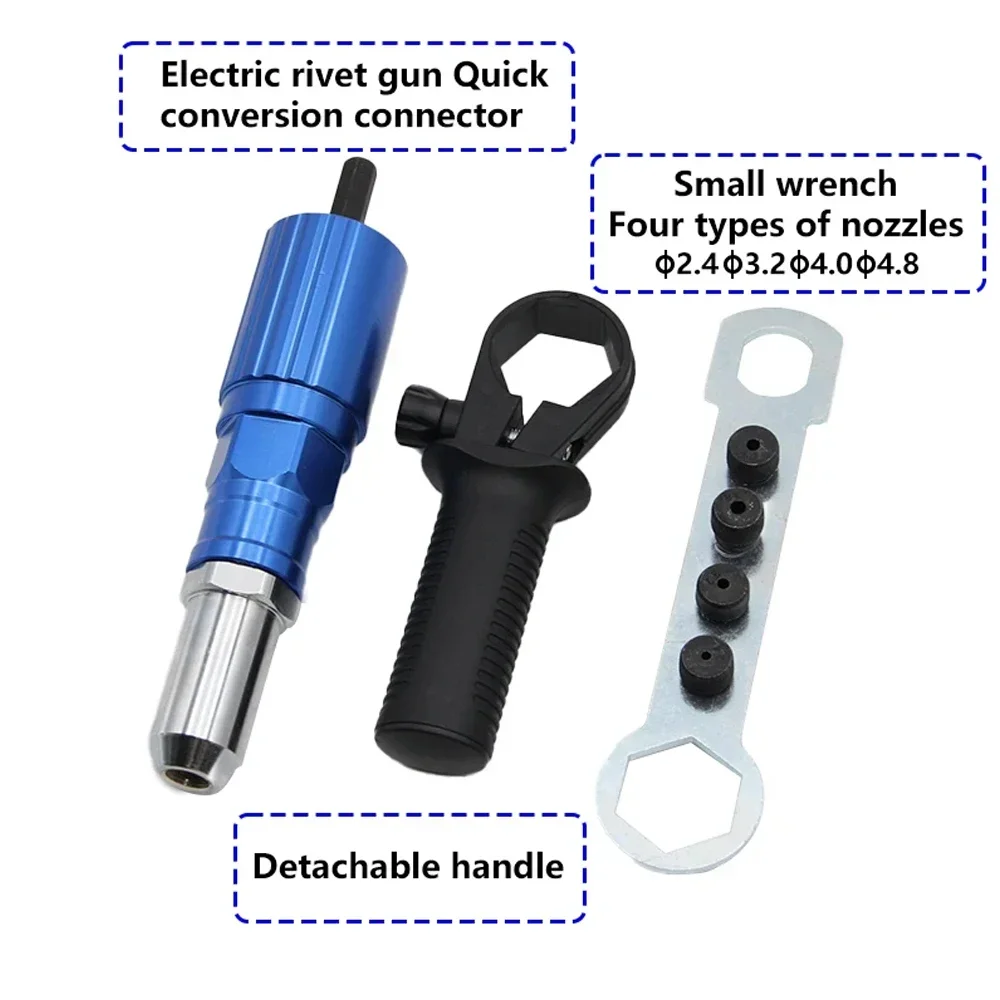 Aluminum Electric Rivet Gun Conversion Set For Power Tools