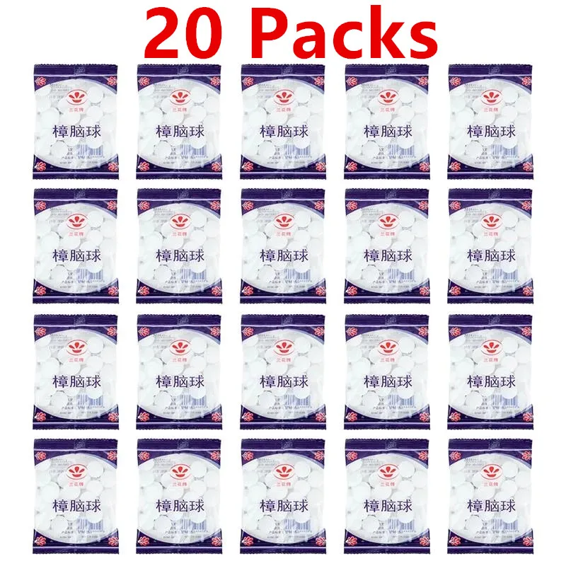 50 Boules De Camphre Naturel + 3 Sachets En Gaze - Anti-Mites, Parfum Naturel, Absorption Humidité Pour Armoires Et Chaussures