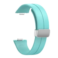 Magnetic Buckle Silicone Sports Wristband Bracelet for Huawei Fit 2 (Duck Silver Buckle)