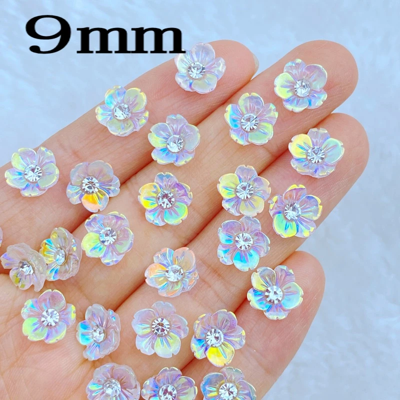 30pcs 새로운 귀여운 미니 반짝 이는 다이아몬드 꽃 네일 라인 석 보석 반짝이 네일 아트 쥬얼리 매니큐어 네일 장식 Accessorie