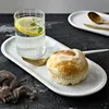 Nordic White Marble Ceramic Jewelry Storage Tray Oval Ellipse Fruit Decorative Plate Food Dessert Dish Tableware 4