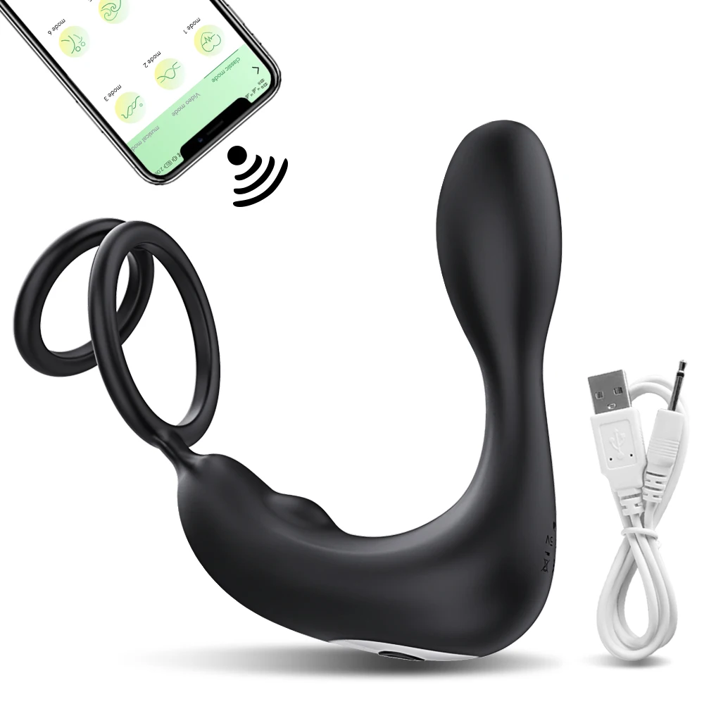 Sex Toys for Men Prostate Massager Thrusting Vibrator Anal Plug Adult Toy Cock Ring APP Anal Vibrator Butt Plug for Couples Gay