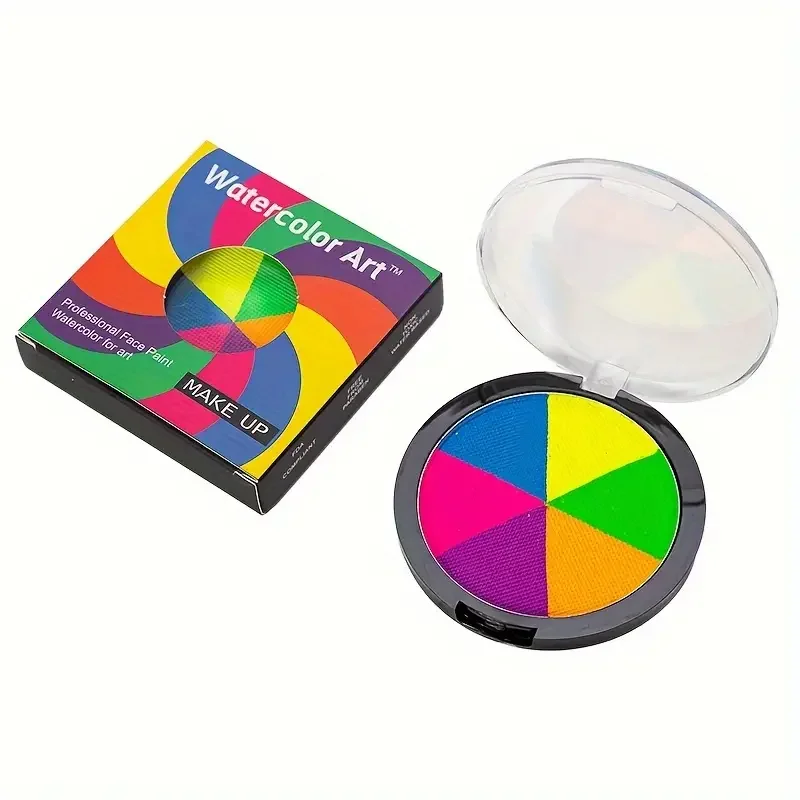 6 Colour World Cup Halloween UV Reactive Face & Body Painting Christmas Rainbow Discs Water Soluble Pigment Painting Makeup 5