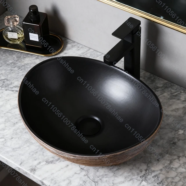 อ่างล้างหน้าเซรามิกวินเทจสำหรับห้องน้ำ อ่างล้างหน้าแบบเรโทรศิลปะ อ่างล้างหน้าแบบวางบนเคาน์เตอร์ อ่างล้างหน้าเซรามิกพอร์ซเลน อ่างล้างหน้าแบบวางบนเคาน์เตอร์ 5