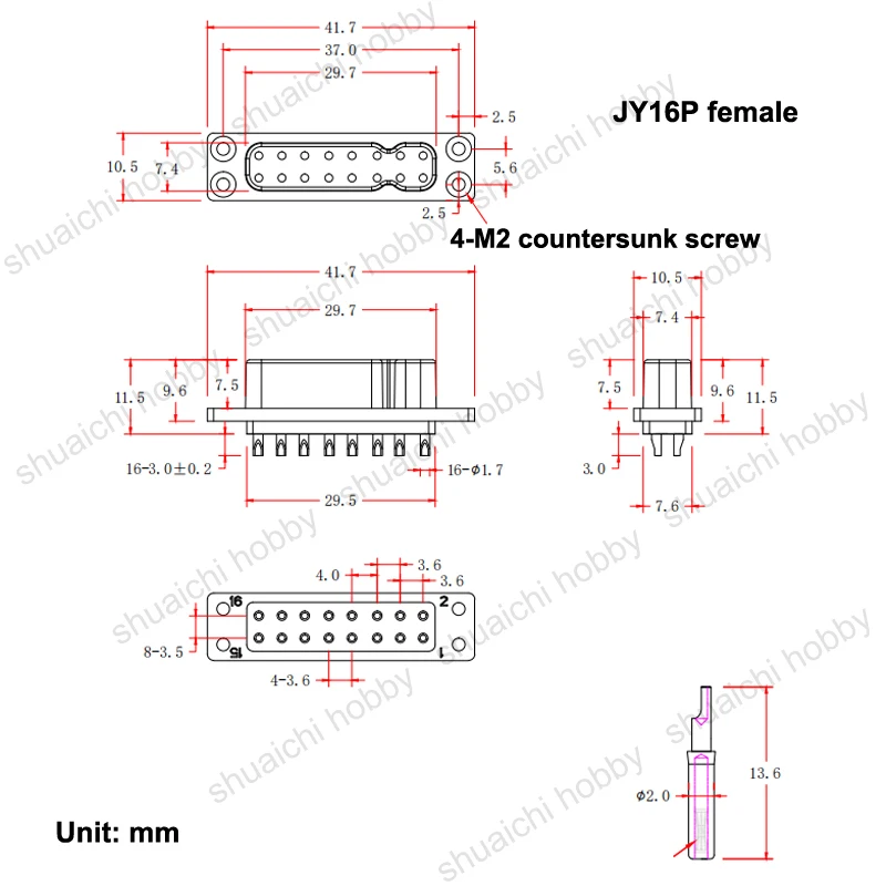 5Pairs 3P/6P/12P/16P Männlich Weiblich Stecker DC500V 5A Nennstrom RC Modell Motor servo Stecker Mit Anti-Reverse Insertion Funktion – Detail 7
