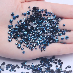 Resin Rhinestones 2mm-6mm Navy Blue AB 10000pcs-50000pcs Flatback Non Hotfix Strass Stones Glue On Beads DIY Nails Art Supplies