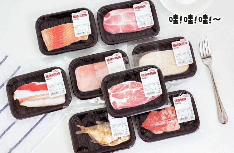 Kreative Fleisch Lebensmittel Serie Notizen Memo Pads Neuheit Haftnotizen Notizblock Student Schreibwaren Nette Schule Bürobedarf – Detail 1