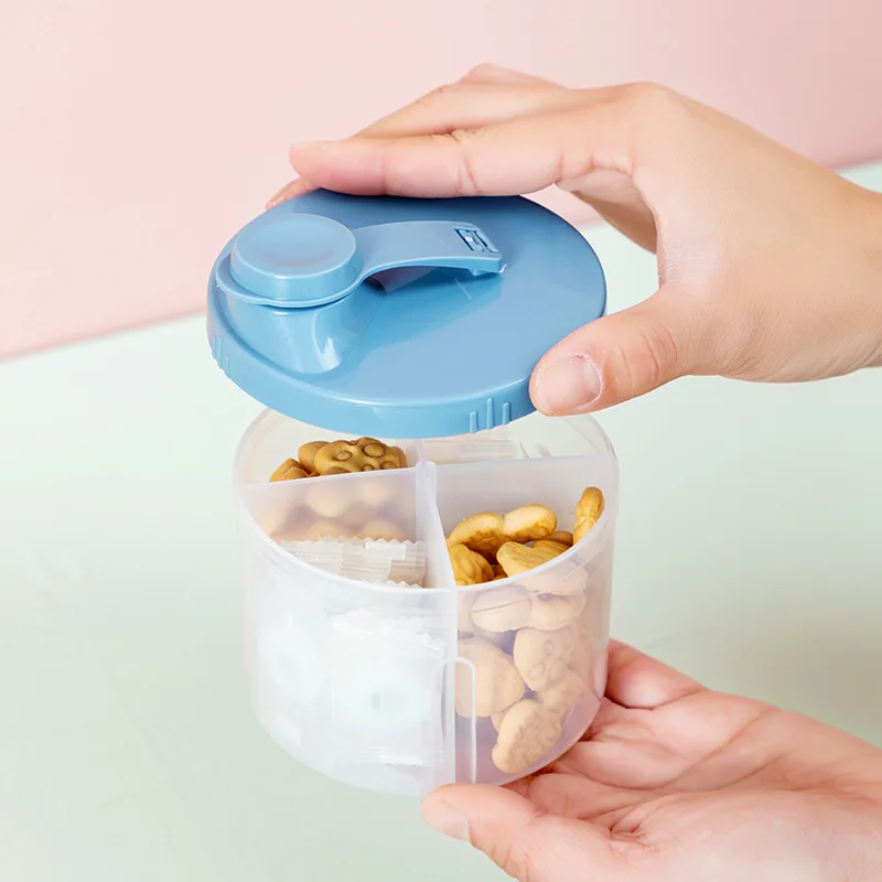 Baby Portable Milk Powder Box Household Large Capacity Food Sealed Box 4-grid Rotating Storage Baby Milk Container