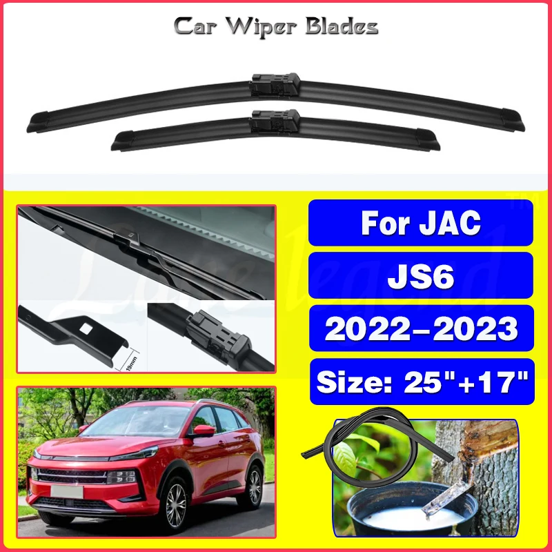 

Car Front Wiper Blades For JAC JS6 1.5 TGDI SUV 2022 2023 Car Accessories Windscreen Wiper Blade Brushes Cutter Goods 25"+17"