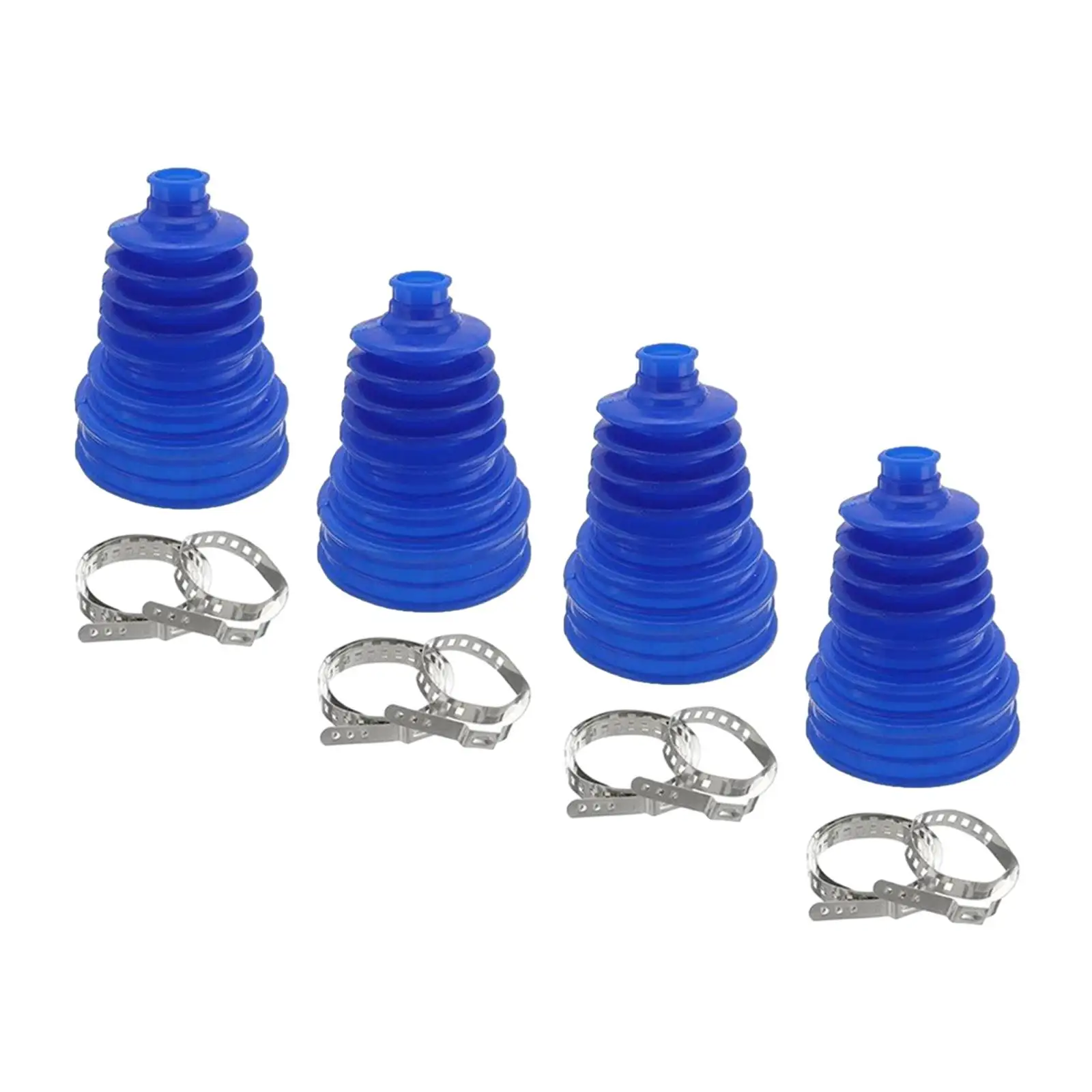 4x CV Joint Boot Set 4 Clamps Easy Installation Accessories Wear Resistant Rubber Universal Replace Parts