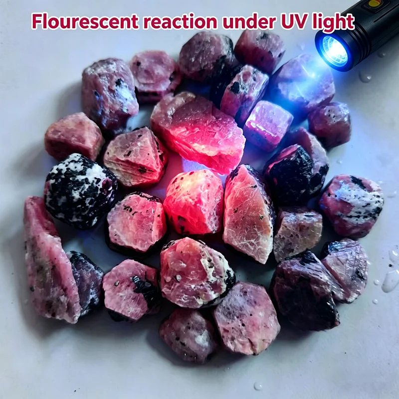 Natürliche echte Rubin-Korundsteine, Rubin-Edelsteine für Schmuck, unregelmäßiger UV-fluoreszierender Stein und Kristallstein