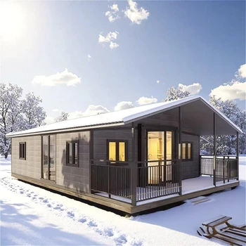 40FT Prefabricated Container Home 2-5 Bedroom Modular Prefab Tiny Home Folding Expandable Container House with Bathroom Kitchen