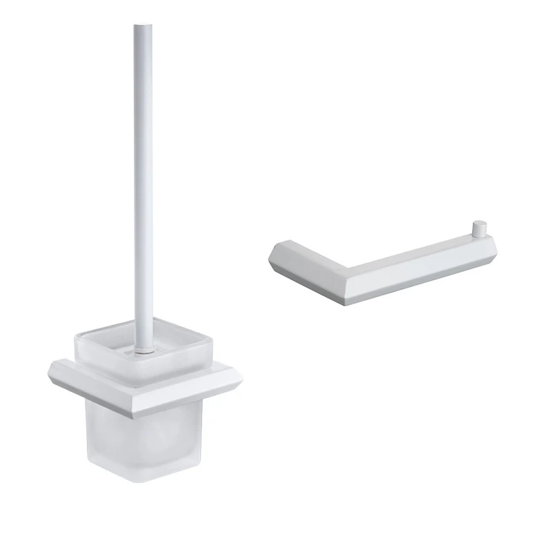 

304 Stainless Steel White Bathroom Hardware Set Towel Bar Paper Holder Bathroom Accessories