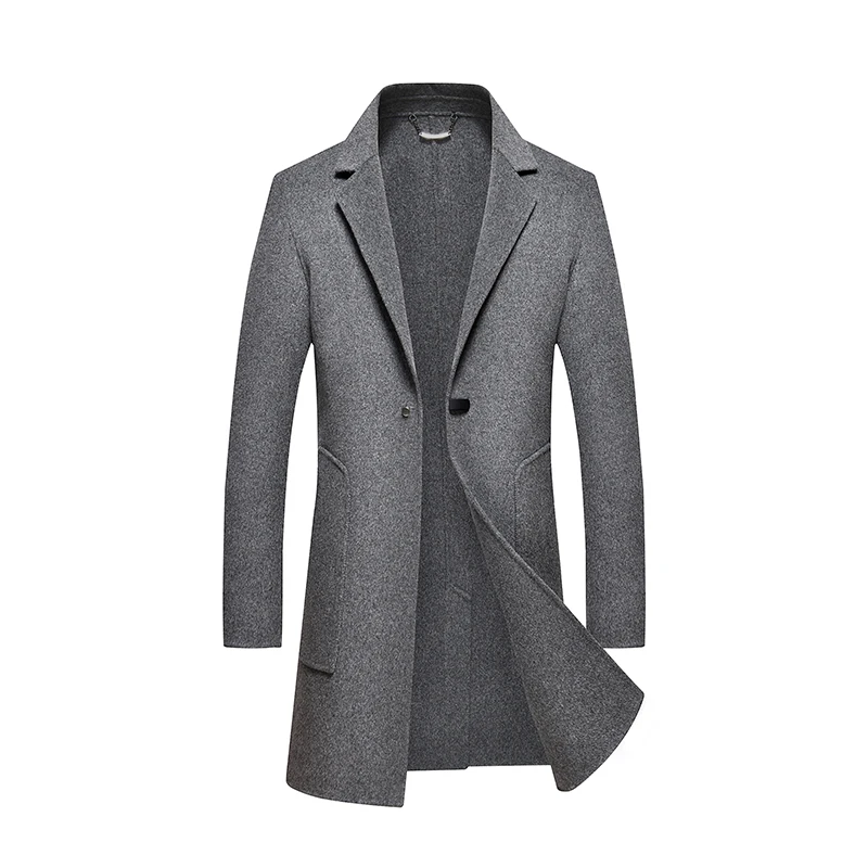 

2022 Fashion Men Wool & Blends Mens Casual Business Trench Coat Mens Leisure Overcoat Male Punk Style Blends Dust Co x-long 0011