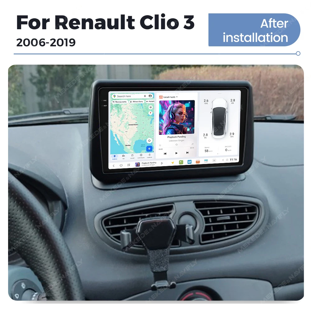 DUDUAUTO DUDU7 Drahtlose CarPlay Android Auto Auto Radio A7870 Für Renault Clio3 2006-2019 GPS Navigation Multimedia DVD stereo 4G – Detail 5