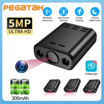 1-8 pz Mini Telecamera WIFI 5MP HD Batteria incorporata Tracciamento umano IP Monitoraggio remoto Videocamere IR Visione notturna Corpo Protable Cam