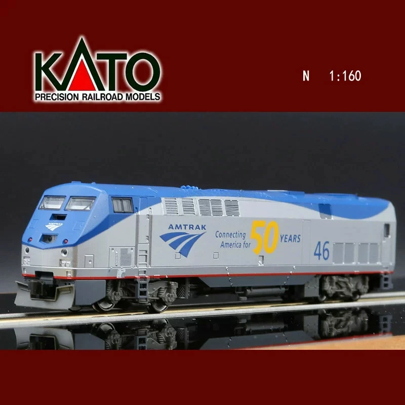 KATO Train Model 1:160 N Type P42 Diesel Locomotive No. 46 176-6034 Blue and White Electric Toy Train