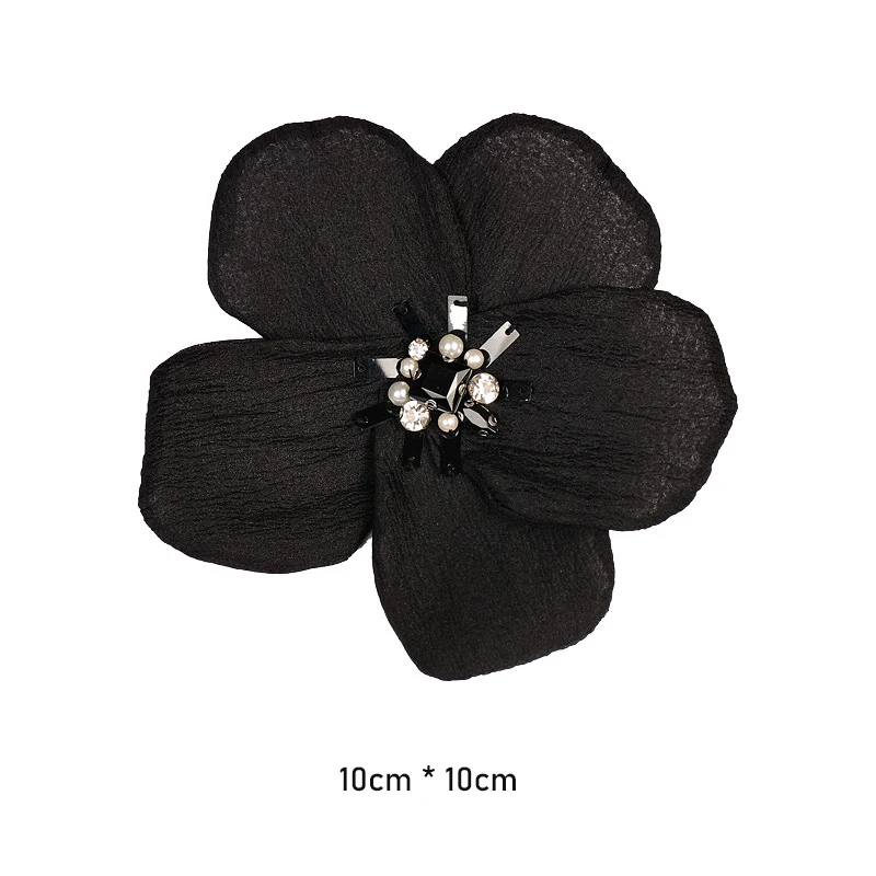 2 Teile/los 10CM Blume mit Perlen Patch Brosche Pin Kleidung Taschen Abzeichen Pins Metall Broschen für Schuhe Abzeichen Applique für DIY – Detail 2