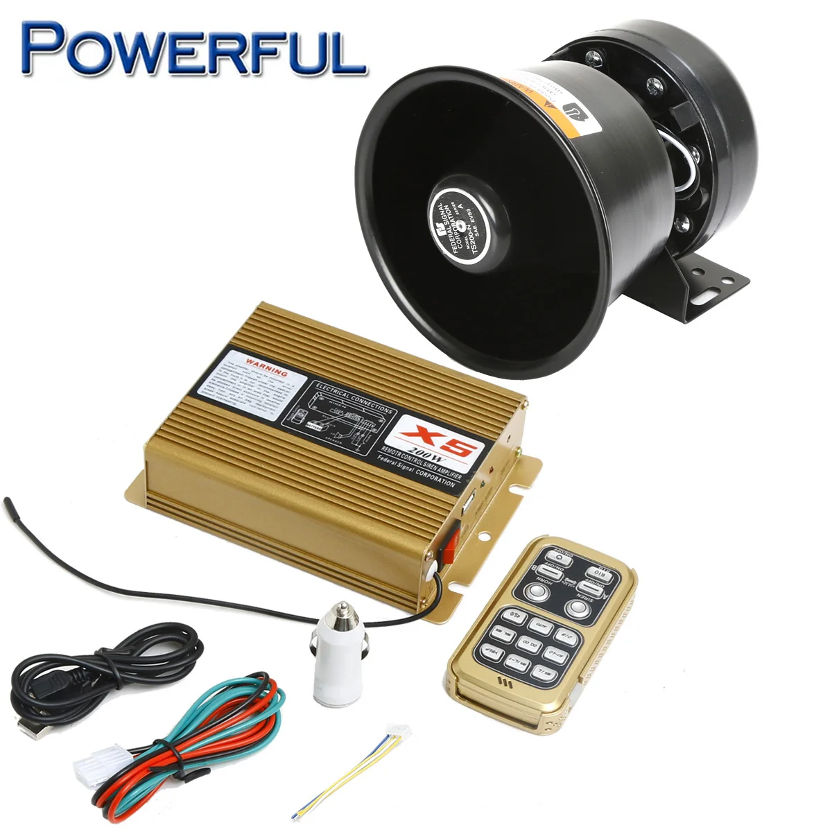 

14 Sound Super Loud Car Warning Alarm Police Siren Horn Speaker With MIC System and Wireless Remote Control DC 12V