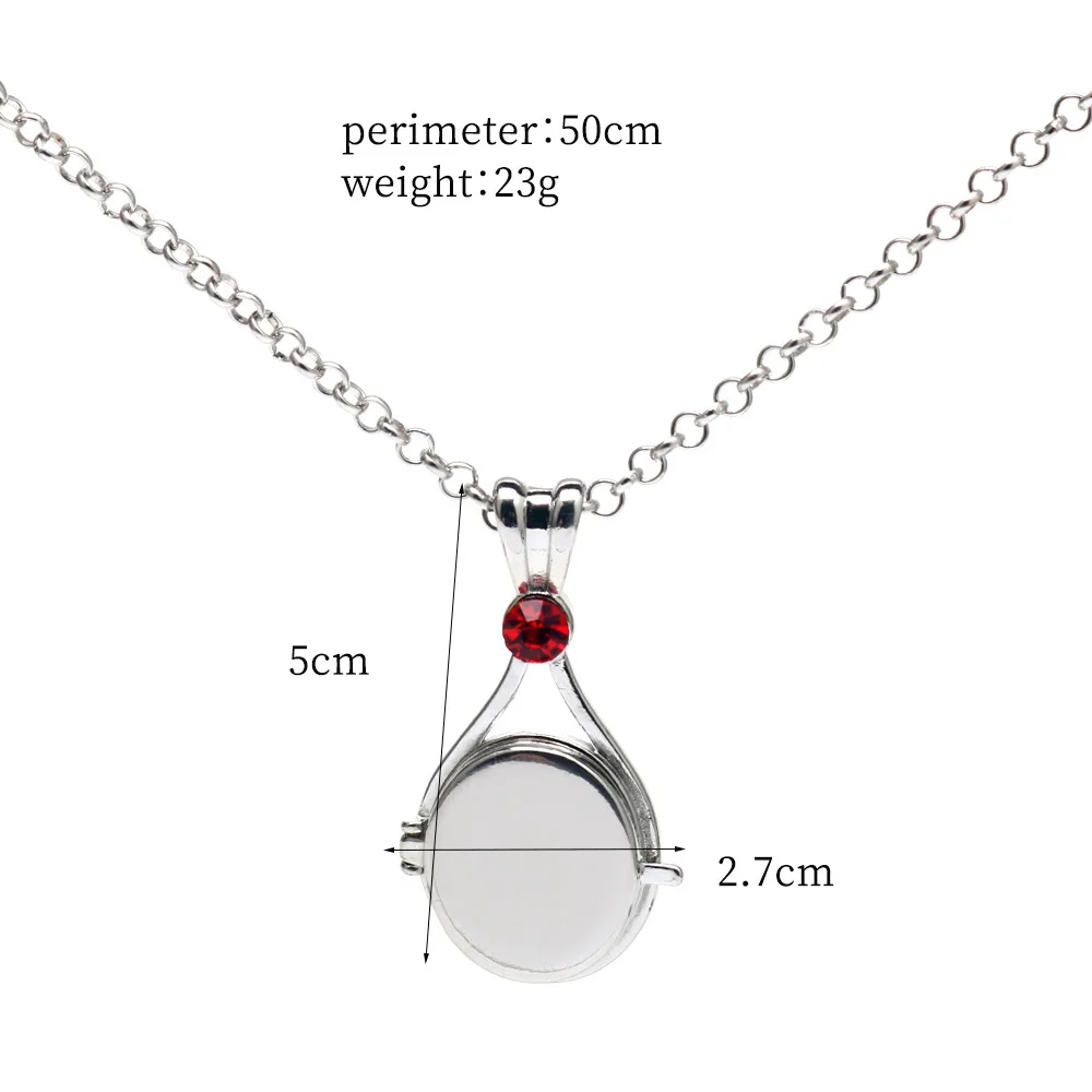Necklace Pendant Anime Necklace Game Necklace H2O Red Sand Imprint Shell Necklace with Adjustable Flip Cover Fashion Women's Diamond Pendant Necklace