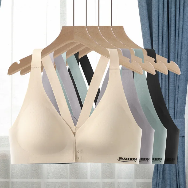 

Бюстгальтер с застежкой спереди, нескользящий, большой бюстгальтер, бюстгальтер с трехмерной чашкой, спортивный бюстгальтер с красивой спинкой, бесшовный и на косточках