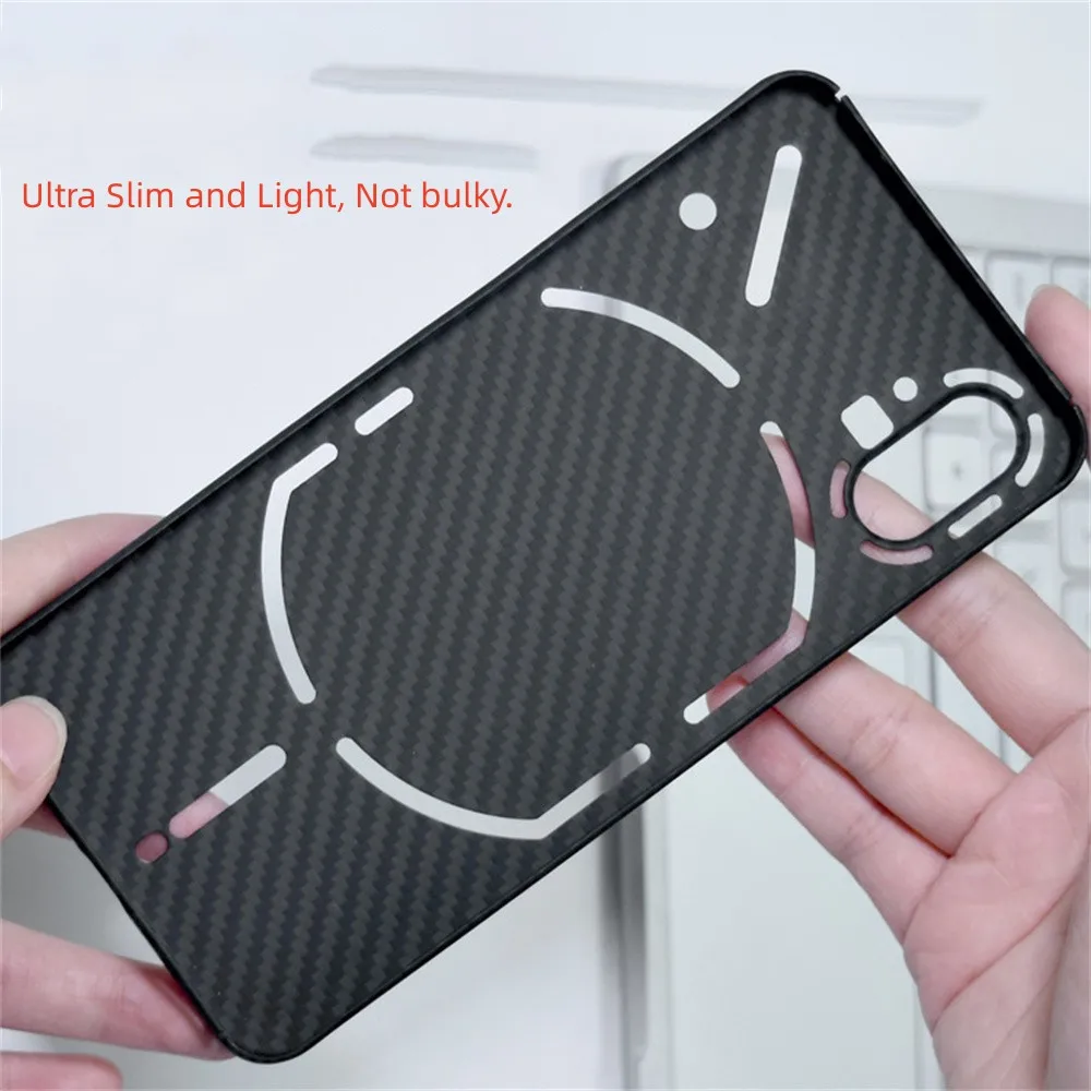 Super Slim Case for Nothing Phone 1 Real Aramid Fiber Protective Cover Skin, Soft Touch Sturdy Durable Carbon Case