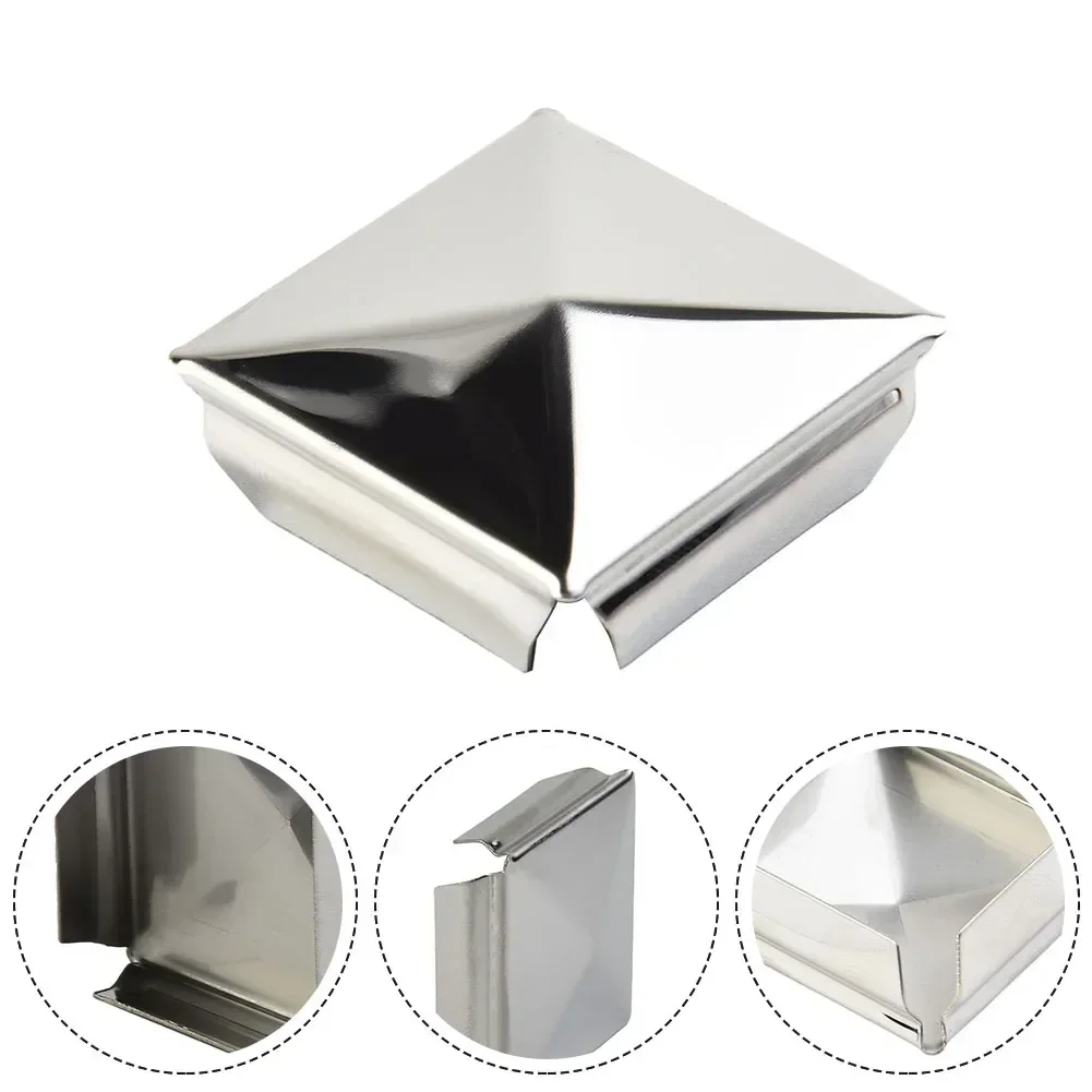 1pc Square Post Cap Stainless Steel To Steel Galvanized Cover Pyramid Shape Cap Home Garden Column Decoration