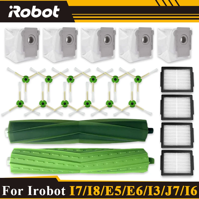 For iRobot Roomba i7 i7+ i3 i3+ i4 i6 i6+ i8 i8+Plus E5 E6 E7 Robot Vacuum Roller Brushes/side brush/Filter/Dust bag parts