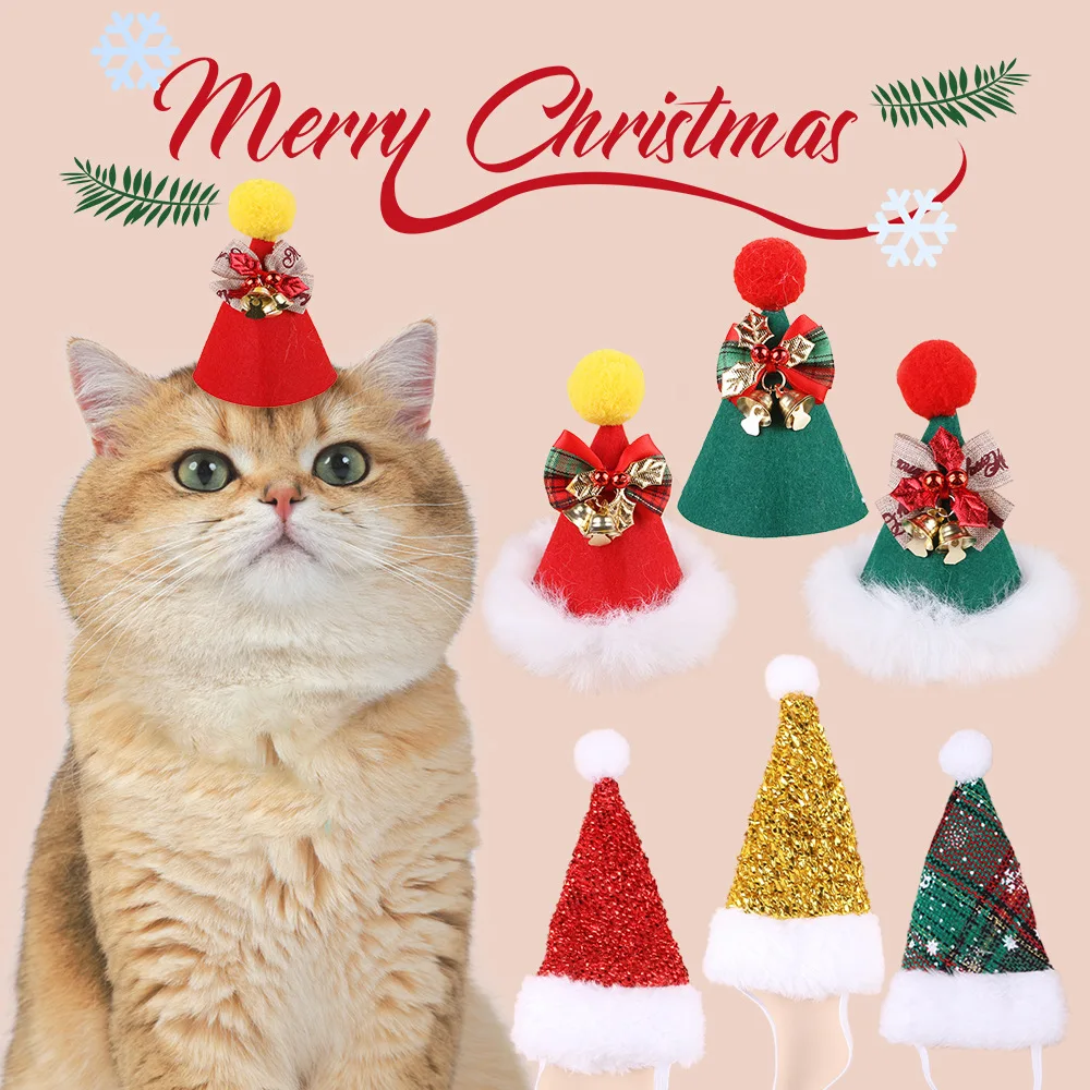 1PCS Merry Christmas Pet Hat Santa Claus Festival Decoration Accessories Xmas Gift for Dogs and Cats