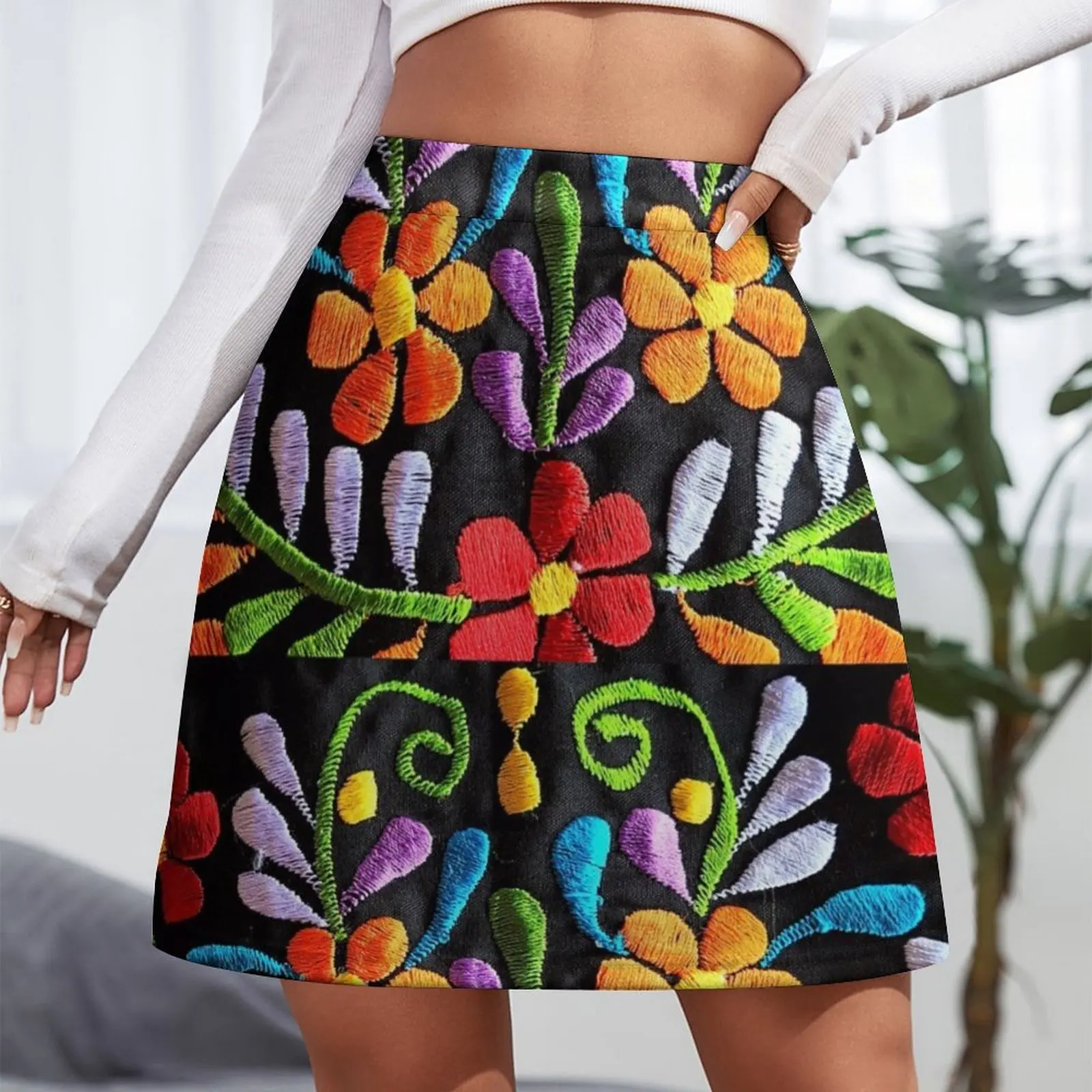 【COLOR iN ID】Kumi Flower Mini Skirt KUMI - High Rise Floral Mini A-Line Skirt | YesStyle