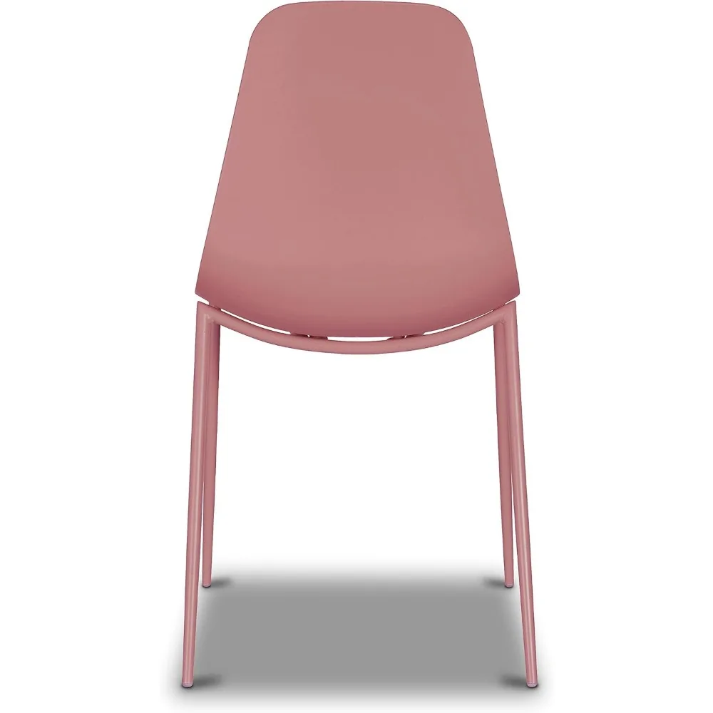 Isla Modern Kitchen Chairs Set of 4 - Plastic Dining Chair with Metal Legs - Quick Assembly Simple Cafe Chairs Plast 4