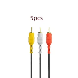 Gold - Plated 3RCA Male to Male AV Cable with Oxygen - Free Copper Core for High - Quality Audio and Video (5pcs)