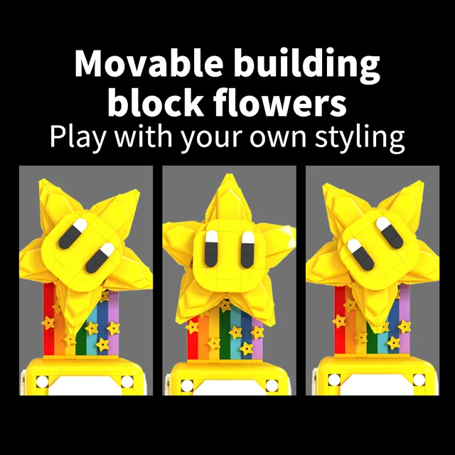 Super Mario Bros Building Blocks Yoshi Luigi Star Assembly Question Mark 3D Model Mario Mini Brick Toy For Christmas Gift 3
