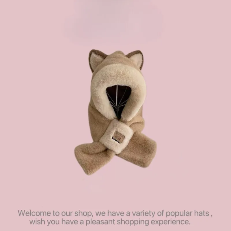 3-in-1 Thermal Earflap Hood Scarf - Windproof Fleece - Lined Neck Gaiter & Beanie  for  Cycling  &  Daily  Winter  Wear