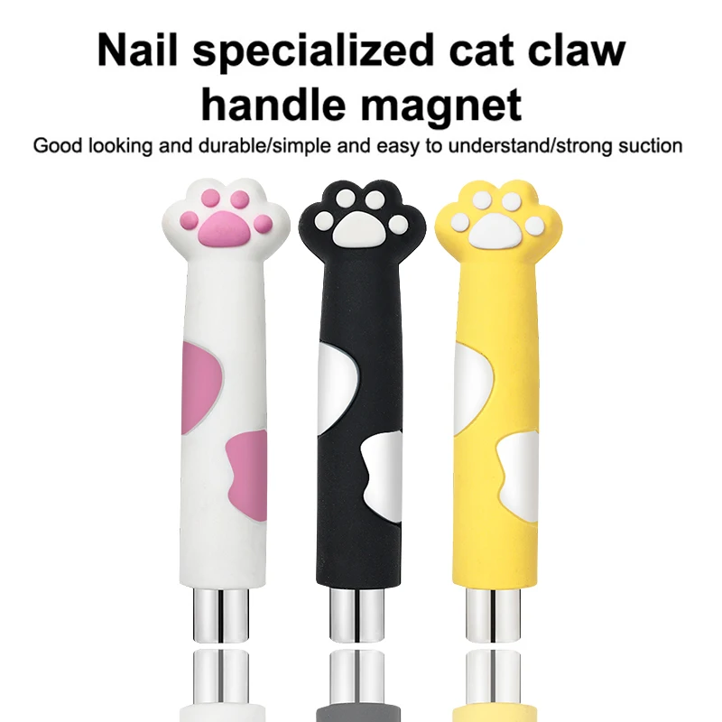 Description Picture 3 of itemCute Cat Paw Pattern Nail Art Cat Magnet Strong Magnetic Stick Manicure UV Gel Tools Multi-Function Varnish Magnet Pen Decor