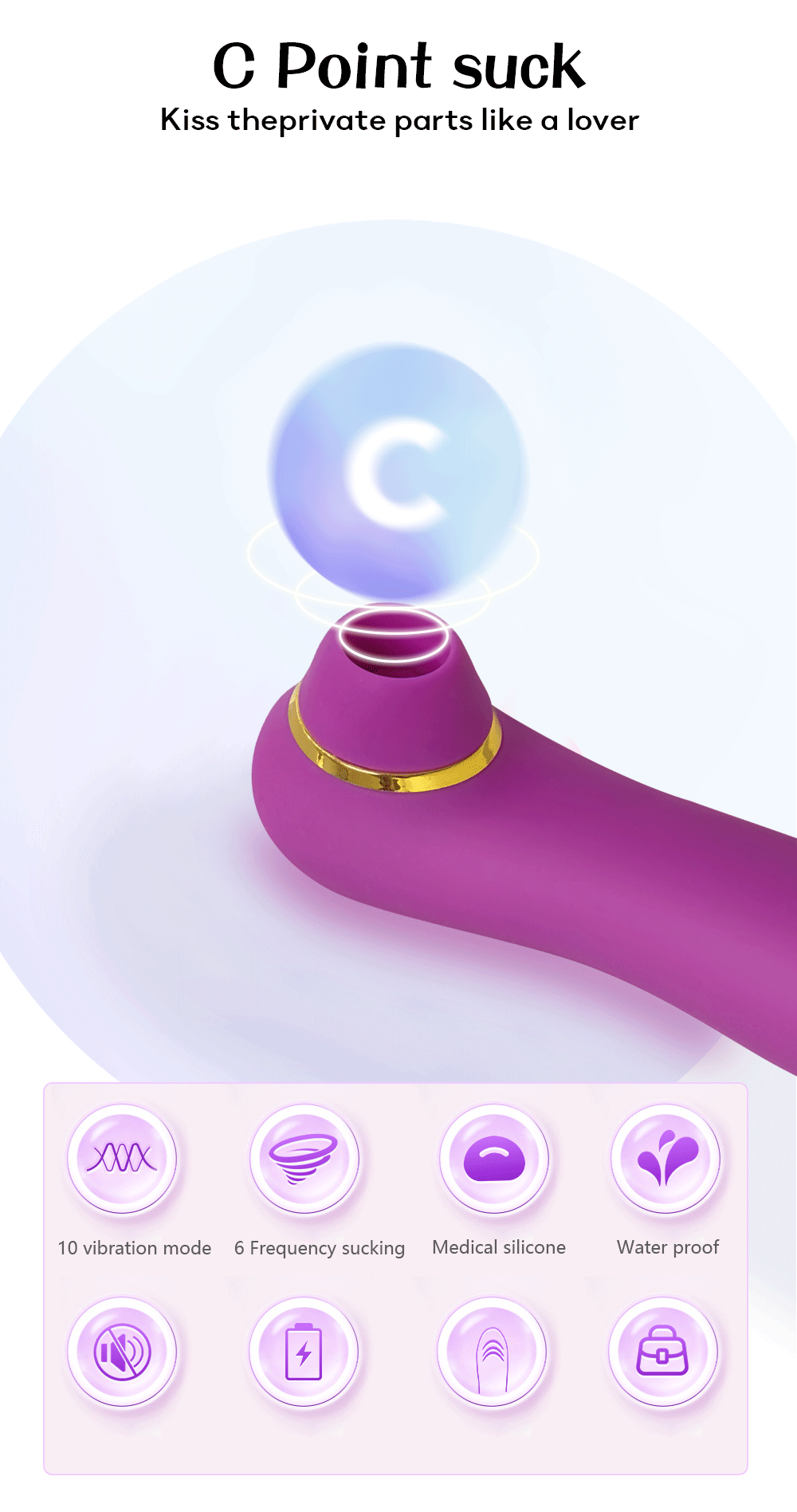 Vibrateur de succion clitoridien, point G, succion, Clitoris