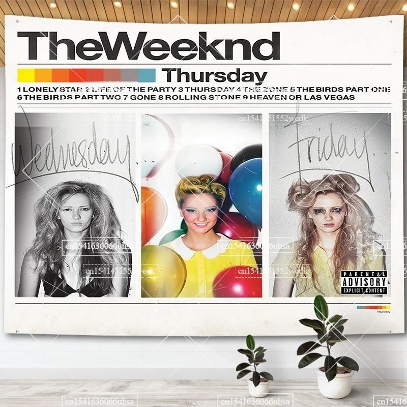 The Weeknd Music Album Posters House of Balloons Tapestry Living Room Decor Aesthetic Hippie Tapestries Home Decoration Carpets Tapestry Decor