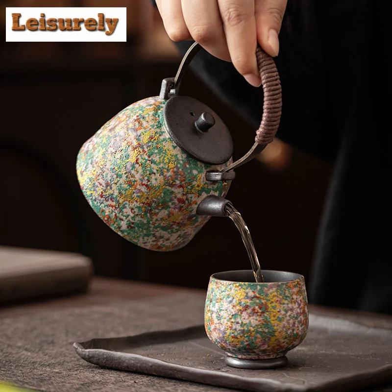 195ml Lifting Handle Teapot Elegant Tea Infuser Pot Household Tea Soaking Kettle With Ball Hole Teaset Accessories Decoration