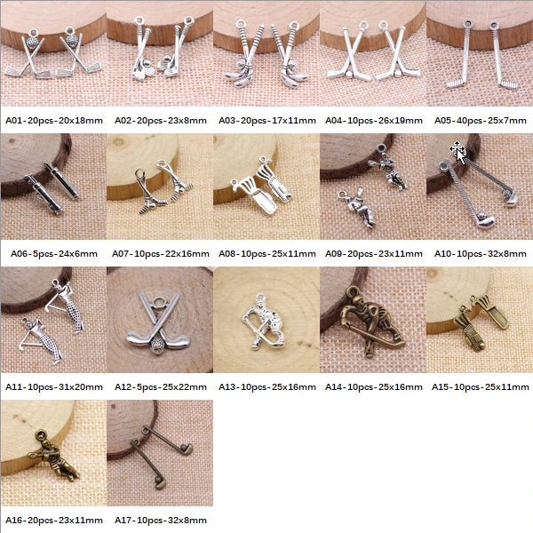 New Arrival Ice Hockey Golf Charms For Jewelry Making Gifts For Women